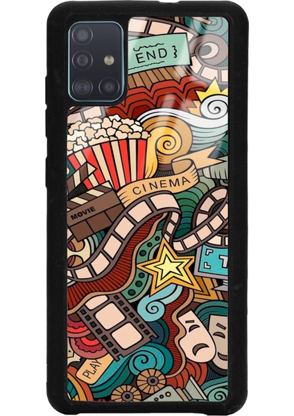 Samsung A51 Retro Cinema Tasarımlı Glossy Telefon Kılıfı