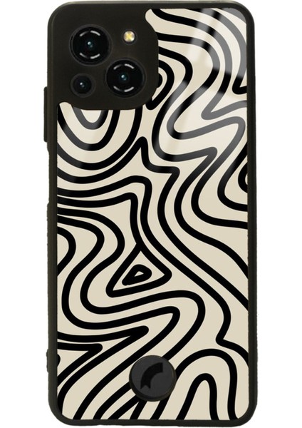 Reeder S23 Pro Max Bej Geometrik Tasarımlı Glossy Telefon Kılıfı