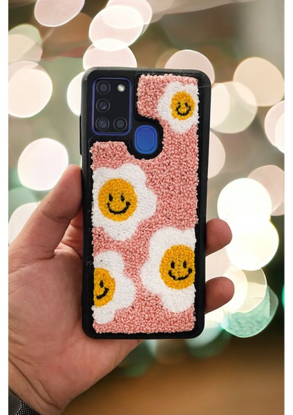 Samsung A21S Smile Flowers Tasarımlı Punch Telefon Kılıfı