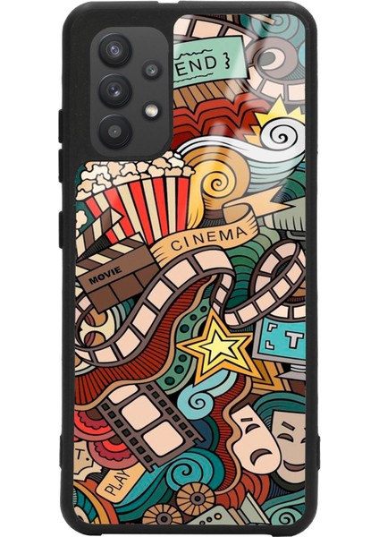 Samsung A32 Retro Cinema Tasarımlı Glossy Telefon Kılıfı