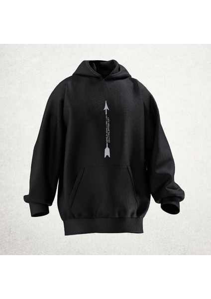 Gerilir Zorlu Bir Yay Oku Fırlatmak Için Tasarımlı Unisex Hoodie