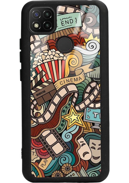 Xiaomi Redmi 9c Retro Cinema Tasarımlı Glossy Telefon Kılıfı