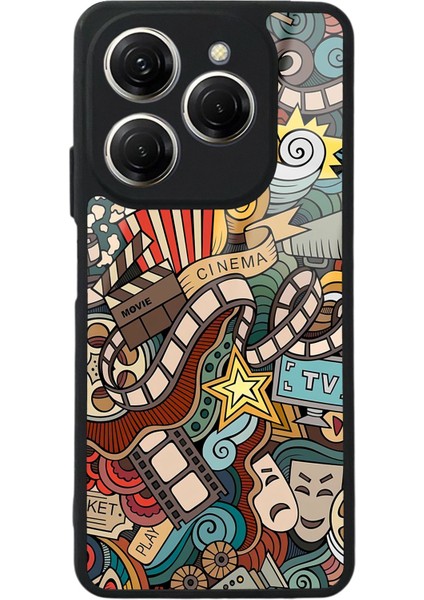 Tecno Spark 20 Pro Retro Cinema Tasarımlı Glossy Telefon Kılıfı
