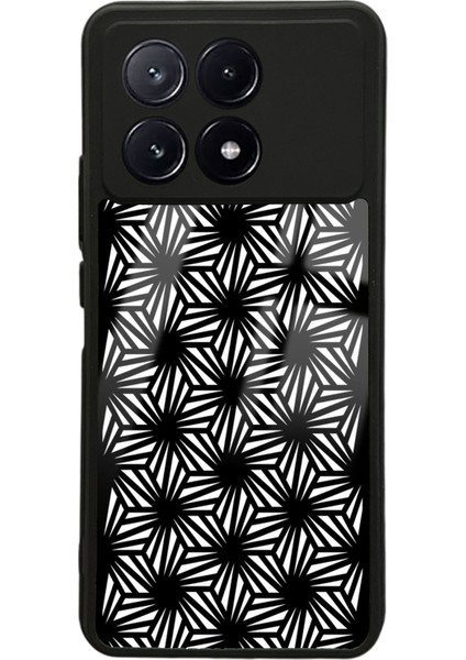Xiaomi Poco X6 Pro White And Black Geometrik Tasarımlı Glossy Telefon Kılıfı