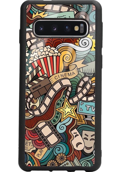 Samsung S10 Retro Cinema Tasarımlı Glossy Telefon Kılıfı