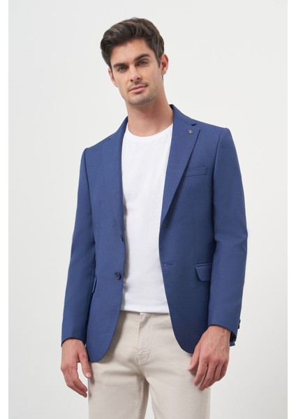 Erkek Parlement Poliviskon Slim Fit Mono Yaka Klasik Ceket