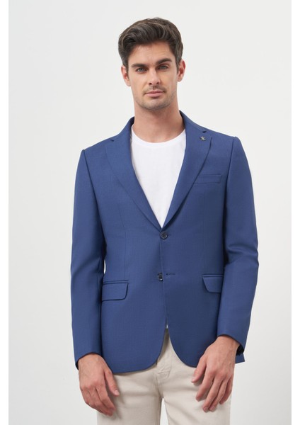 Erkek Parlement Poliviskon Slim Fit Mono Yaka Klasik Ceket