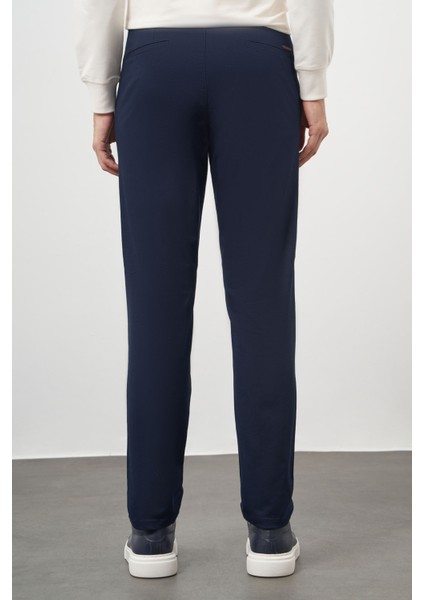 Erkek Lacivert Pamuk Yan Cep Slim Fit Chino Pantolon