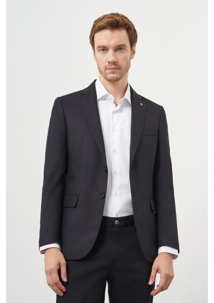 Erkek Siyah Poliviskon Slim Fit Mono Yaka Klasik Ceket fiyatları