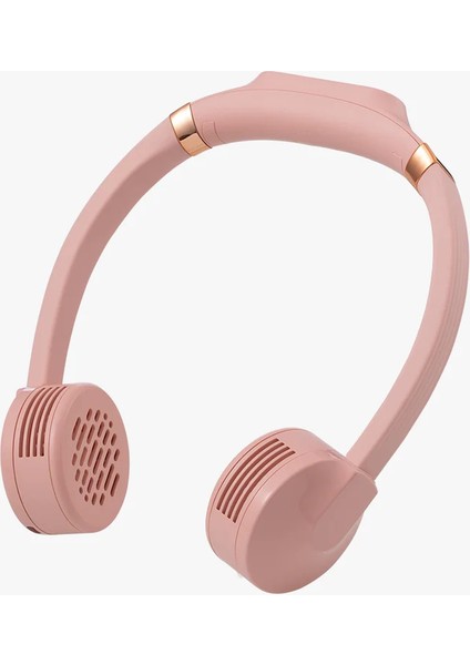 Pembe Taşınabilir ve Şarjlı Boyun Fanı- Built-In 2000MAH Neck Fan Pink