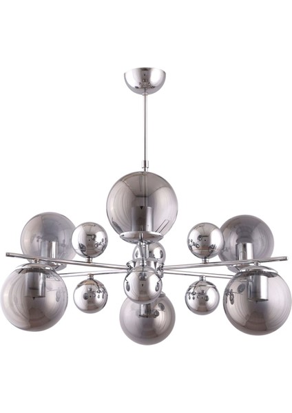 Salkım 6 Lı Krom Gümüş Sarkıt Avize - Çakır Avize