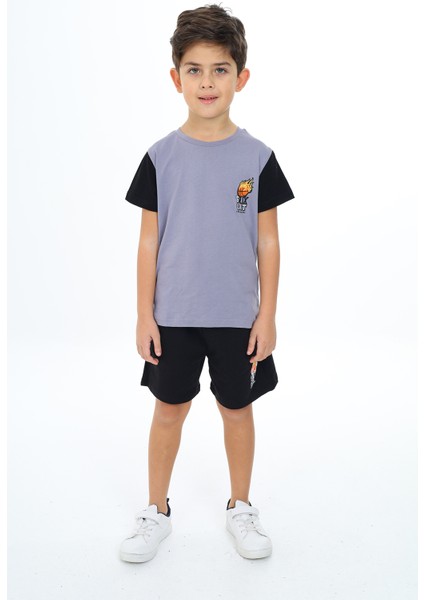 Erkek Çocuk Baskılı Şortlu Takım modelleri