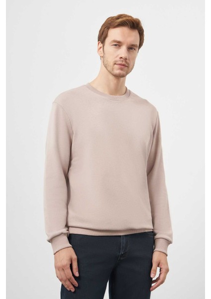 Erkek Taş Basic Bisiklet Yaka Sweat-Shirt