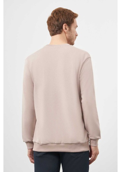 Erkek Taş Basic Bisiklet Yaka Sweat-Shirt