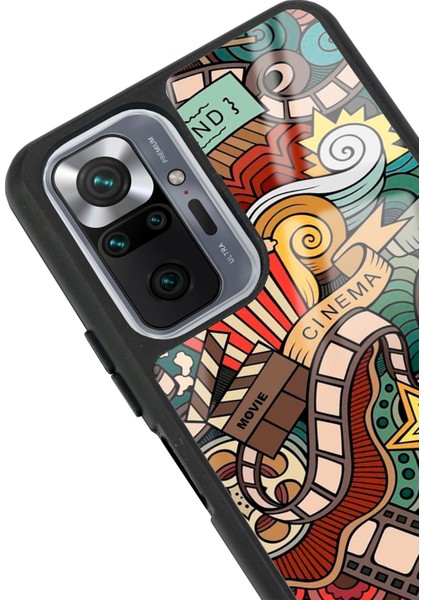 Xiaomi Redmi Note 10 Pro Max Retro Cinema Tasarımlı Glossy Telefon Kılıfı modelleri