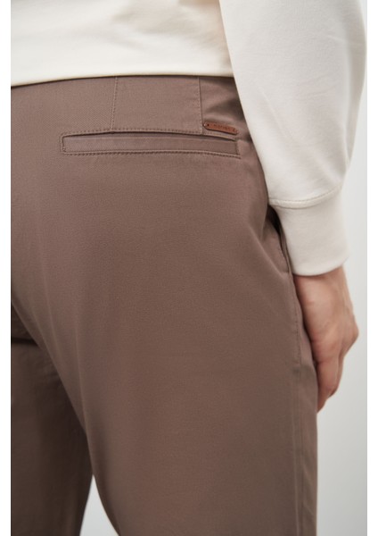 Erkek Kahve Pamuk Yan Cep Slim Fit Chino Pantolon indirimleri