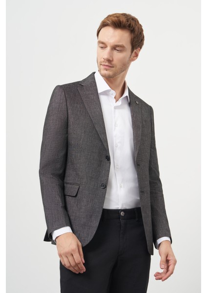 Erkek Füme Poliviskon Slim Fit Mono Yaka Klasik Ceket fiyatları