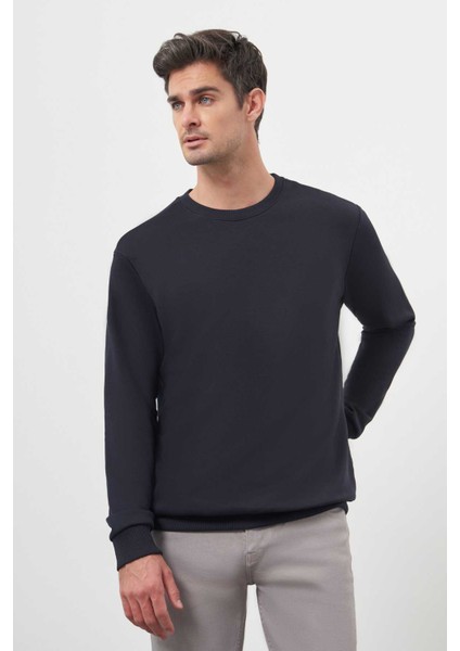 Erkek Lacivert Basic Bisiklet Yaka Sweat-Shirt fiyatları