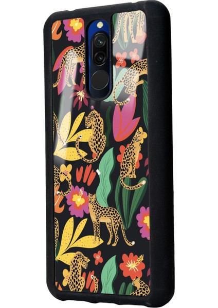 Xiaomi Redmi 8 Çiçekli Kediler Tasarımlı Glossy Telefon Kılıfı