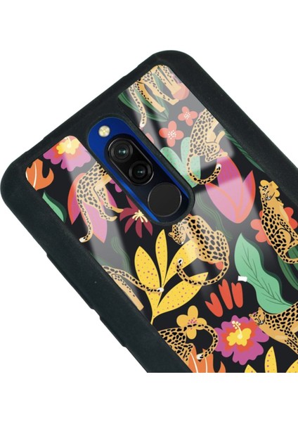 Xiaomi Redmi 8 Çiçekli Kediler Tasarımlı Glossy Telefon Kılıfı