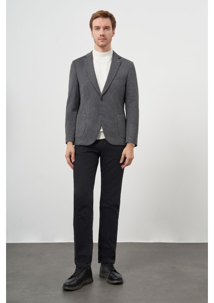 Erkek Siyah Örme Slim Fit Torba Cep Mono Yaka Spor Ceket fırsatları