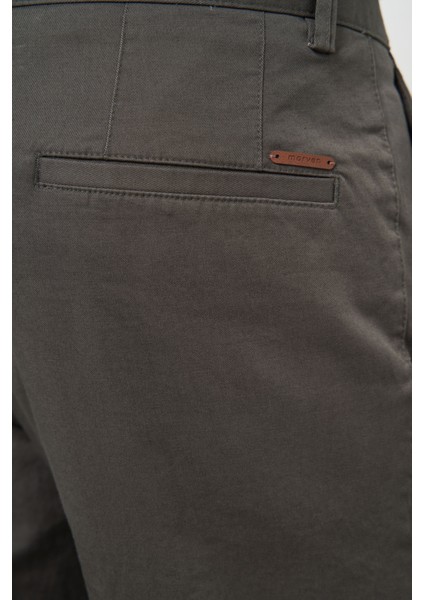 Erkek Haki Pamuk Yan Cep Slim Fit Chino Pantolon fırsatları
