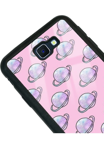 Samsung J7 Prime Pembe Saturn Tasarımlı Glossy Telefon Kılıfı modelleri