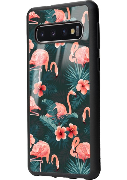 Samsung S10 Flamingo Leaf Tasarımlı Glossy Telefon Kılıfı fiyatları