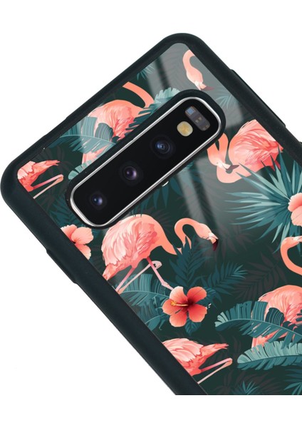 Samsung S10 Flamingo Leaf Tasarımlı Glossy Telefon Kılıfı modelleri