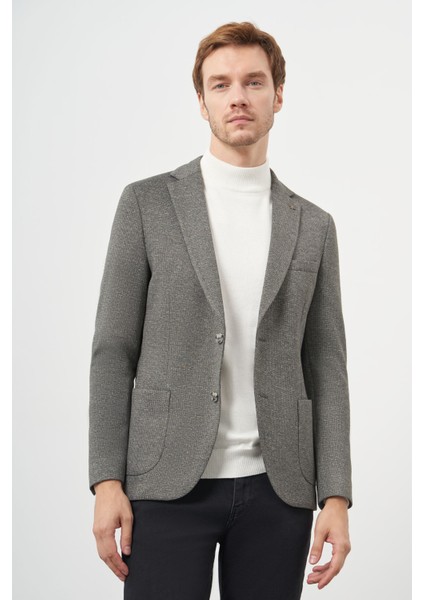 Erkek Haki Örme Slim Fit Torba Cep Mono Yaka Spor Ceket fiyatları