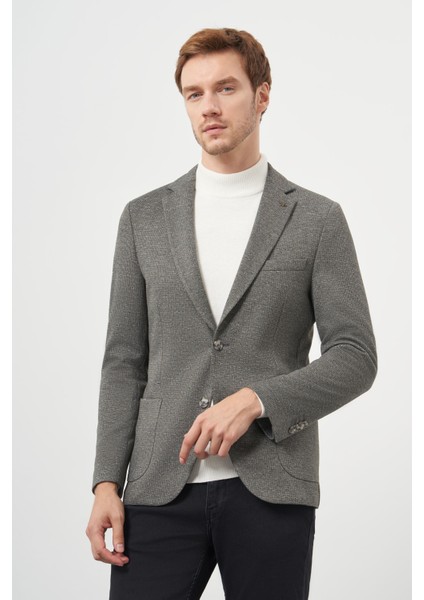 Erkek Haki Örme Slim Fit Torba Cep Mono Yaka Spor Ceket modelleri