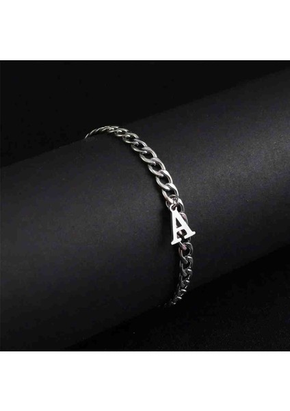 Harfli Çelik Ünisex Gümüş Bileklik fiyatları