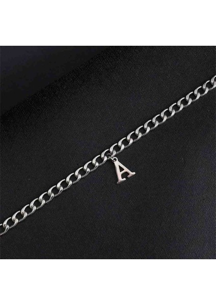 Harfli Çelik Ünisex Gümüş Bileklik modelleri