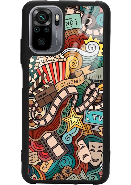 Xiaomi Redmi Note 10 10S Retro Cinema Tasarımlı Glossy Telefon Kılıfı