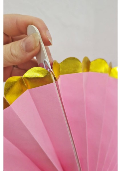 Makaron Renkler Gold Yaldızlı Yelpaze Süs Seti 6lı Gold Happy Birthday Bannerlı Paket fırsatları