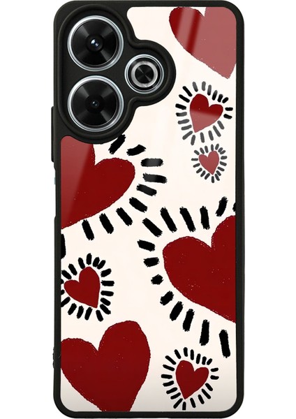 Xiaomi Redmi 13 4g Brush Heart Tasarımlı Glossy Telefon Kılıfı