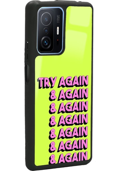 Xiaomi Mi 11T Pro Try Again Tasarımlı Glossy Telefon Kılıfı