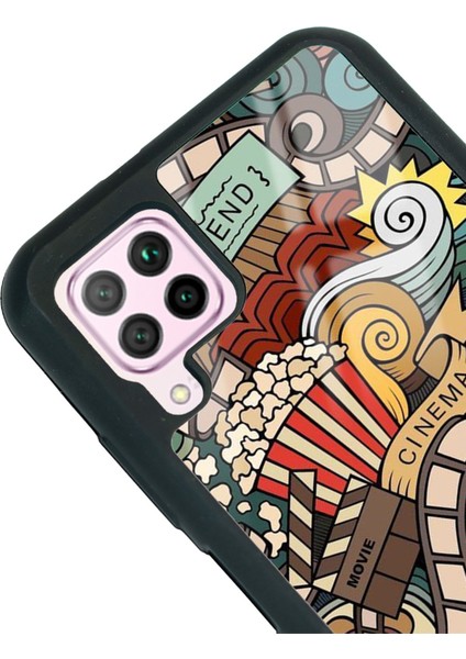 Huawei P40 Lite Retro Cinema Tasarımlı Glossy Telefon Kılıfı modelleri