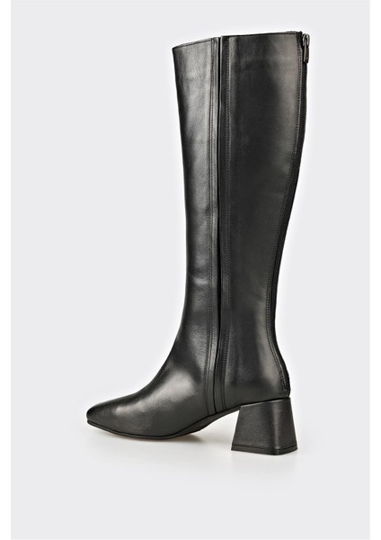 Siyah Deri Kadın Çizme modelleri