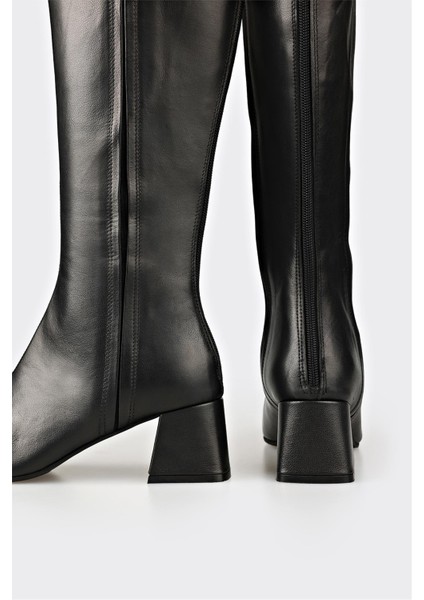 Siyah Deri Kadın Çizme fırsatları
