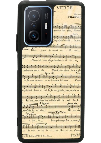 Xiaomi Mi 11T Pro Müzik Notaları Tasarımlı Glossy Telefon Kılıfı