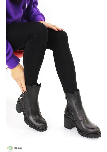 Kadın Deri Günlük Kalın Topuklu Ortopedik Klasik Tarz Bot M25/KB1505 fırsatları