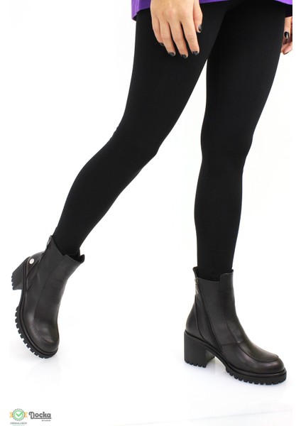 Kadın Deri Günlük Kalın Topuklu Ortopedik Klasik Tarz Bot M25/KB1505 indirimleri