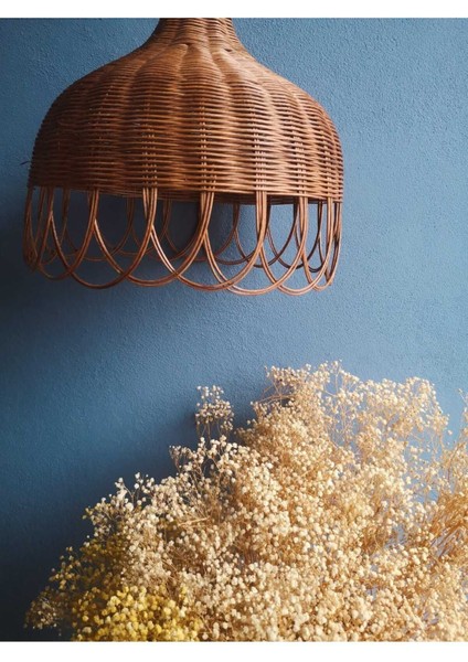 20 x 34 cm Rattan Bambu Hasır Ceviz Rengi Avize E27 Beyaz 1 Bambu Salon / Oturma Odası 30 Modern fiyatları