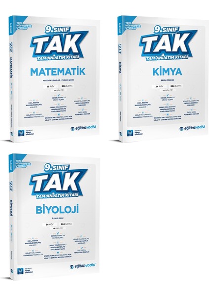 2025 9. Sınıf Matematik - Kimya - Biyoloji Tam Anlatım Kitabı 3'lü Set