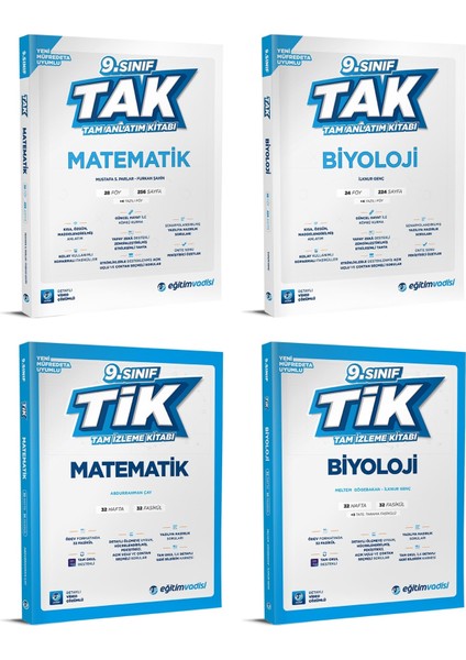 2025 9. Sınıf Matematik - Biyoloji Tak Tam Anlatım - Tik Tam İzleme 4'lü Set