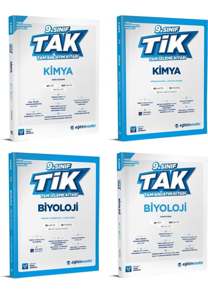 2025 9. Sınıf Kimya - Biyoloji Tak Tam Anlatım - Tik Tam İzleme 4'lü Set