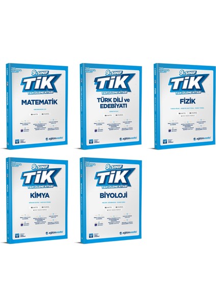 2025 9. Sınıf Matematik - Edebiyat - Fizik - Kimya - Biyoloji Tik Tam İzleme 5'li Set