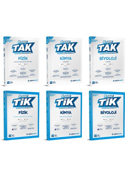 2025 9. Sınıf Fizik - Kimya - Biyoloji Tak Tam Anlatım - Tik Tam İzleme 6'lı Set