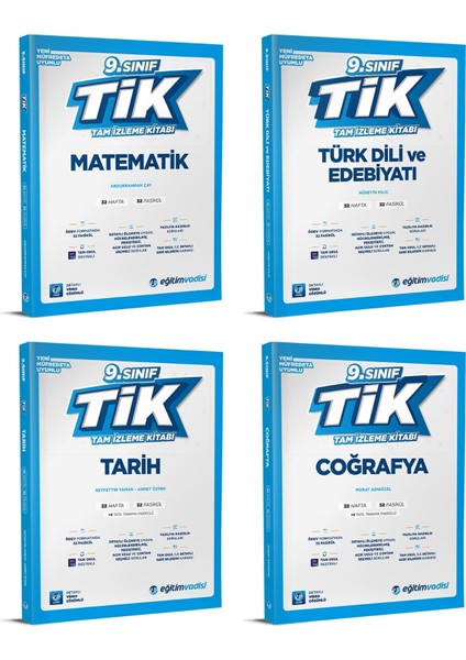 2025 9. Sınıf Matematik - Edebiyat - Tarih - Coğrafya Tik Tam İzleme 4'lü Set
